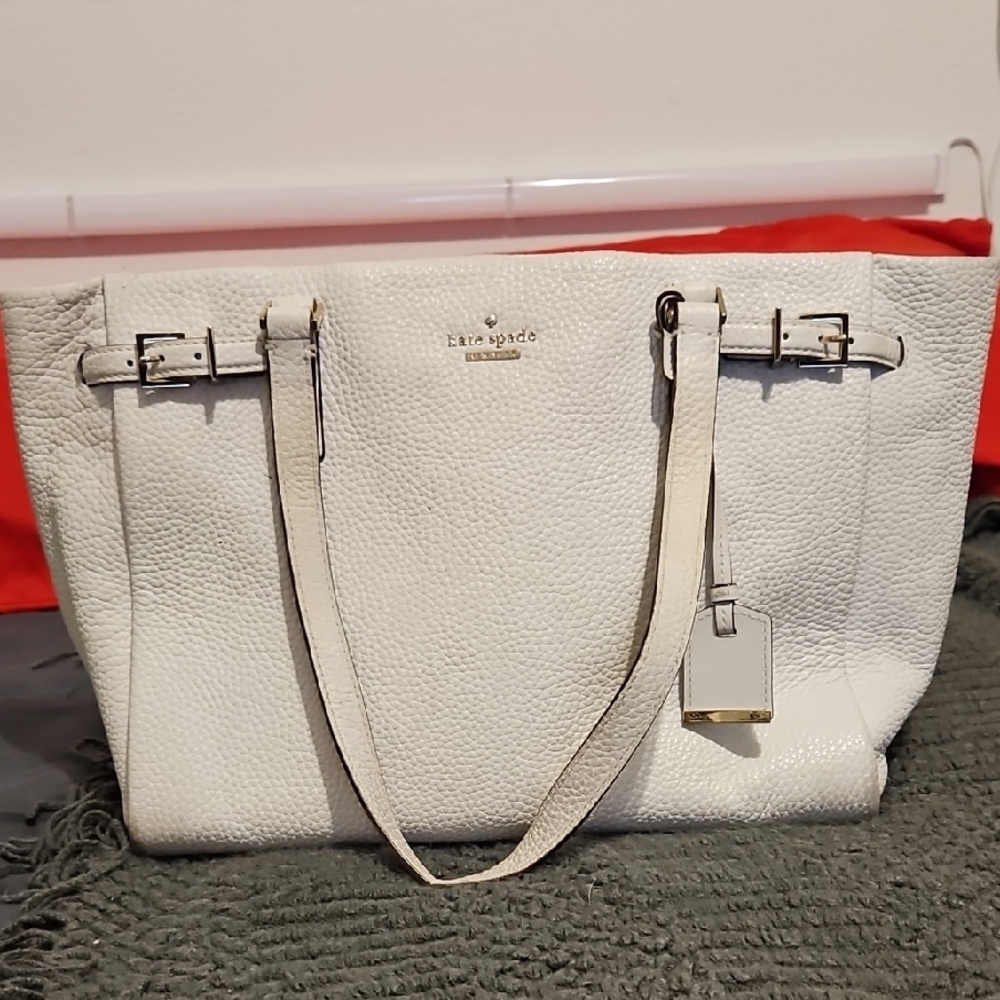 Kate Spade Holden Street Cream‎ Textured Tote Leather Bag